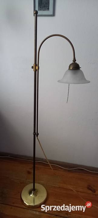 Mosiężna lampa podłogowa z ruchomym ramieniam 2 Skierniewice sprzedam