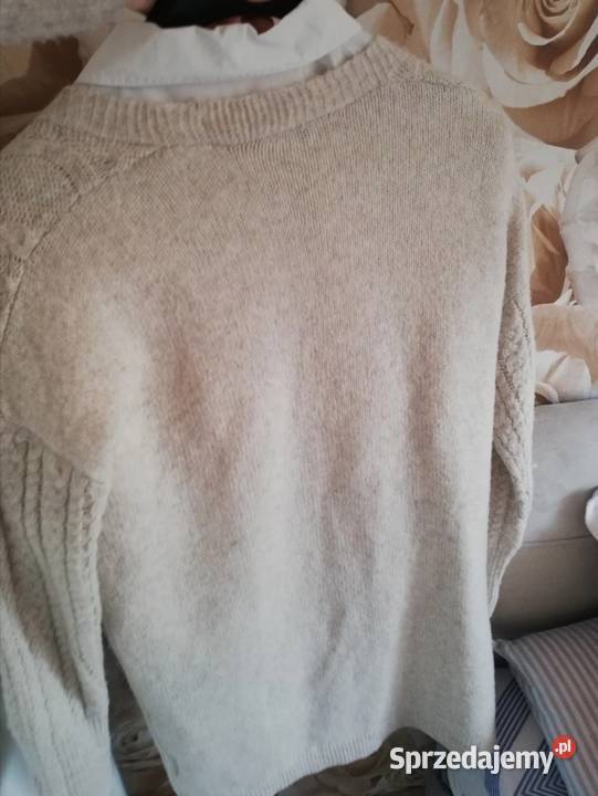 Sweter kardigan dłuższy zara r 42 bezowy Katowice