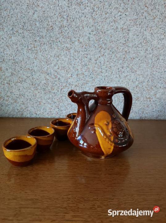 porcelit kamionka wypalany zestaw kubeczki Kielce sprzedam