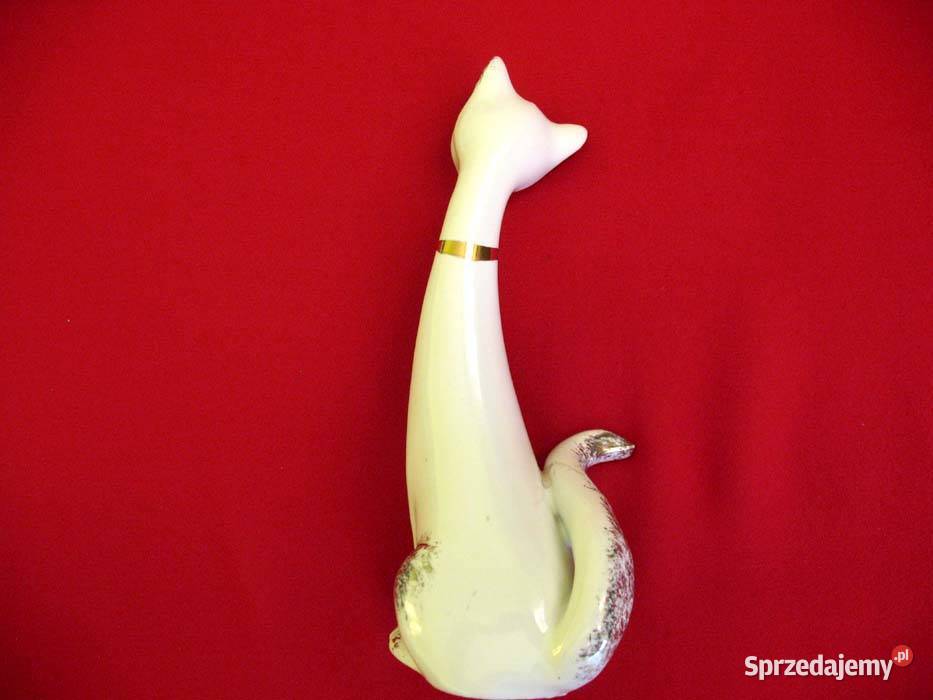 Kot Powabna koteczka biała figurka porcelana 16 Siedlce