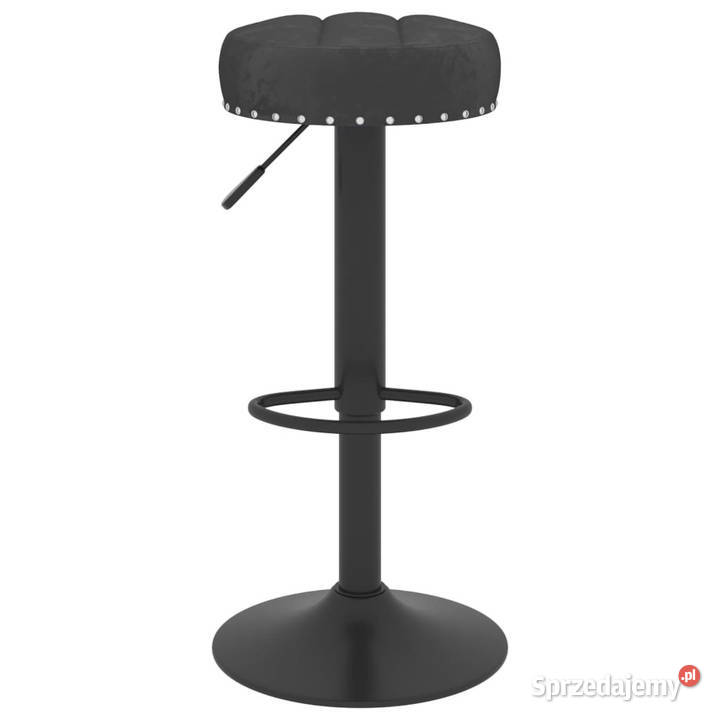 Stołki barowe 2 czarne obite aksamitem WM332992