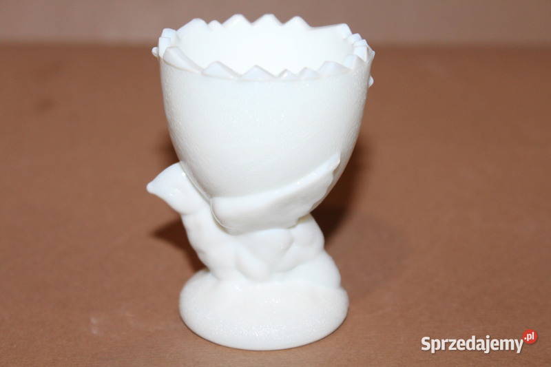 Biały szklany kieliszek na jajko 1442 Porcelana i szkło Szczecin sprzedam