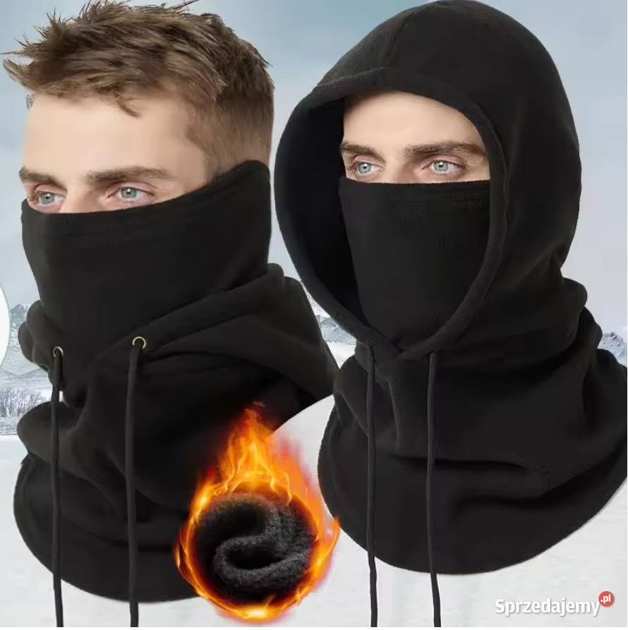 Czapka Kaptur Komin Kominiarka Polar Uniwersalna Uniseks Poraj