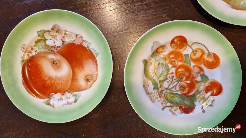 Stare TALERZE DESEROWE 4 i PÓLMISEK 1 porcelana Lublin