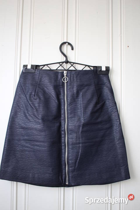 granatowa spódniczka eco skóra hm 32 zip zamek Toruń