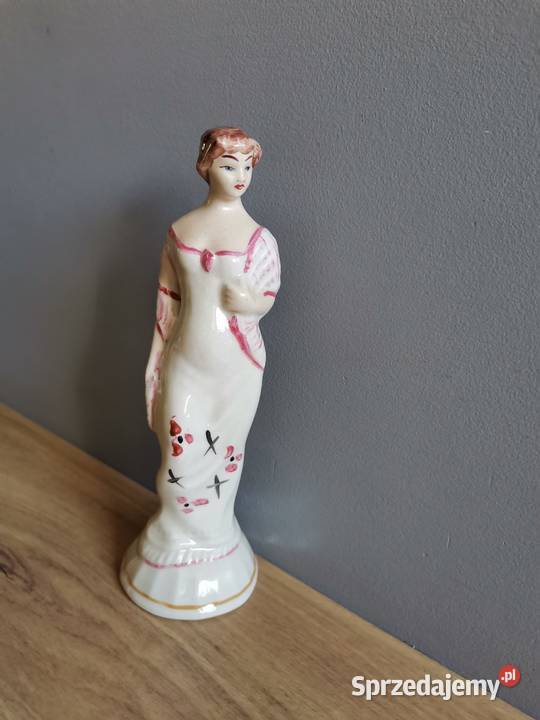 Stara figurka Dama z szalem porcelana Steatyt Katowice