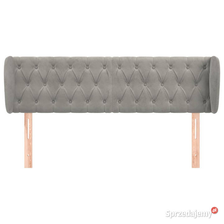 Zagłówek uszak jasnoszary 147x23x7888 aksamitny Warszawa