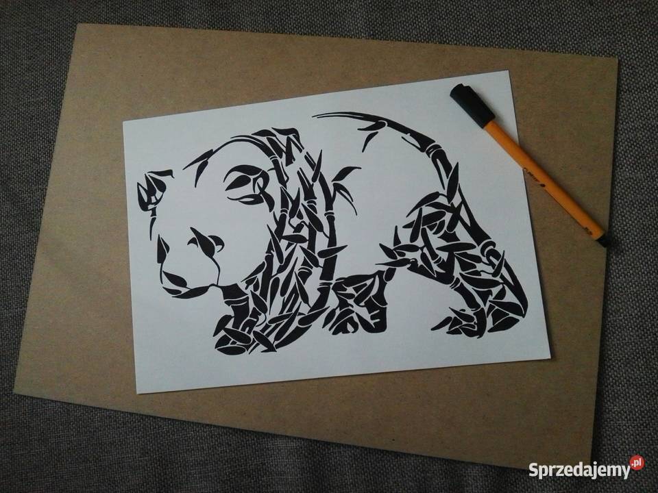 Rysunek panda cienkopis A4 200gm2 Malarstwo Warszawa