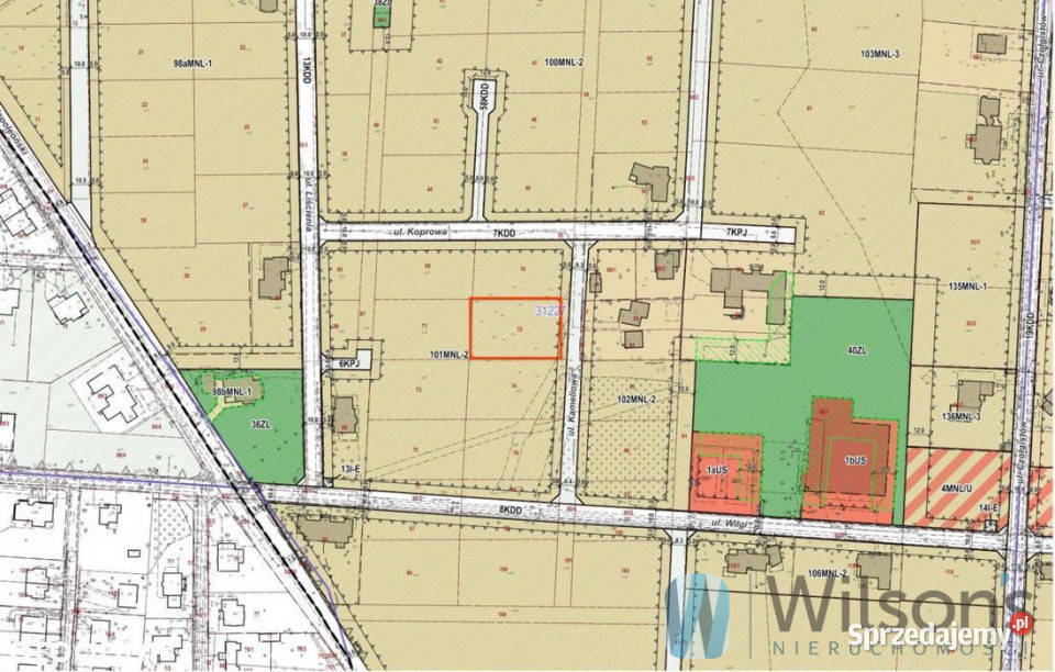 sprzedaży gruntu Warszawa 1656m2