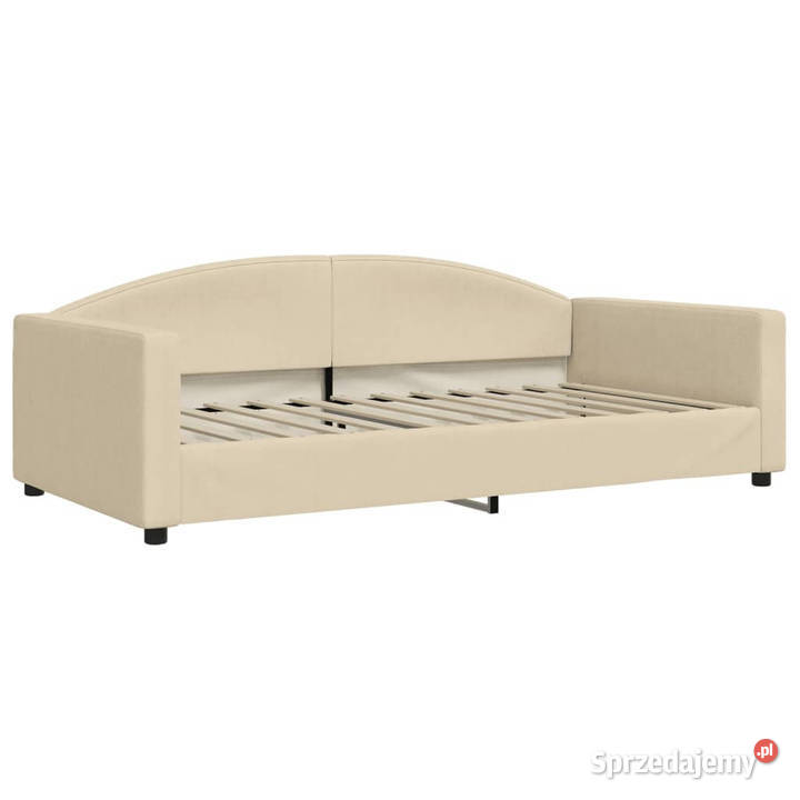 Sofa rozsuwana z szufladami kremowa tkanina sprzedam