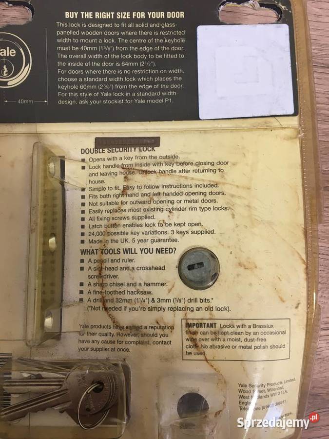 Zamek wejściowy zatrzaskowy angielski Yale nowy Sępólno Krajeńskie