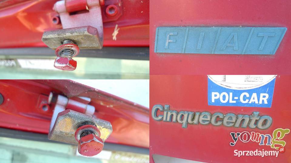 Klapa bagażnika Fiat Cinquecento CC siłowniki