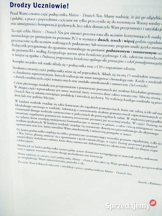 Motive deutsch 2 podręcznik outlet niemiecki mazowieckie Warszawa sprzedam