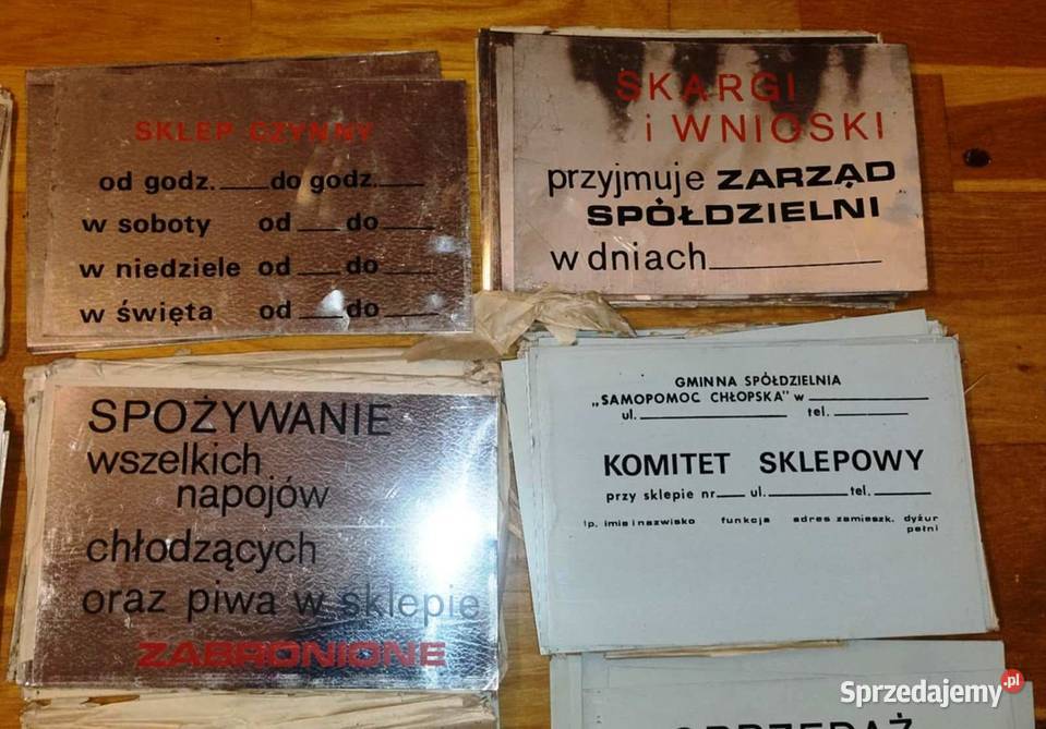 Tablice sklepowe PRL oryginalne Kobyłka