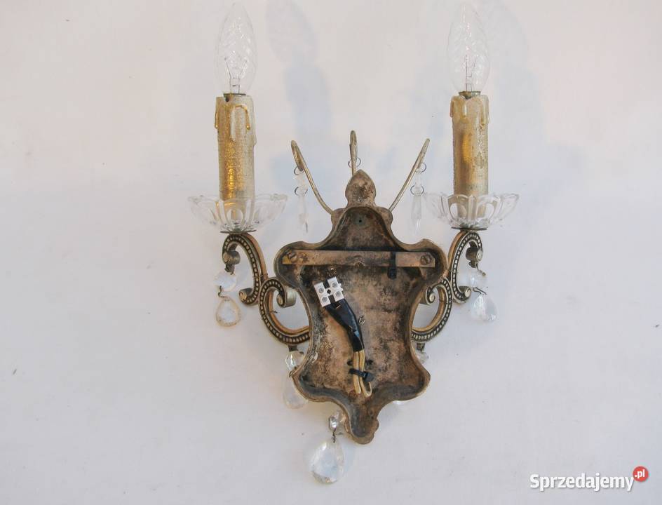 Kinkiet mosiądz Kryształki III zachodniopomorskie Szczecinek sprzedam