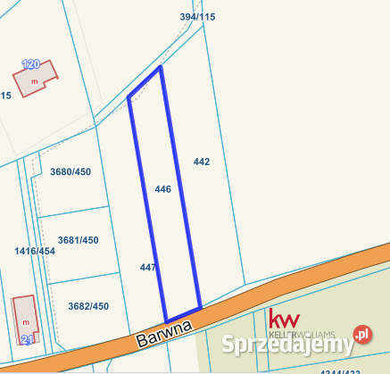 sprzedaży działki 1636m2 Tychy Barwna utwardzona