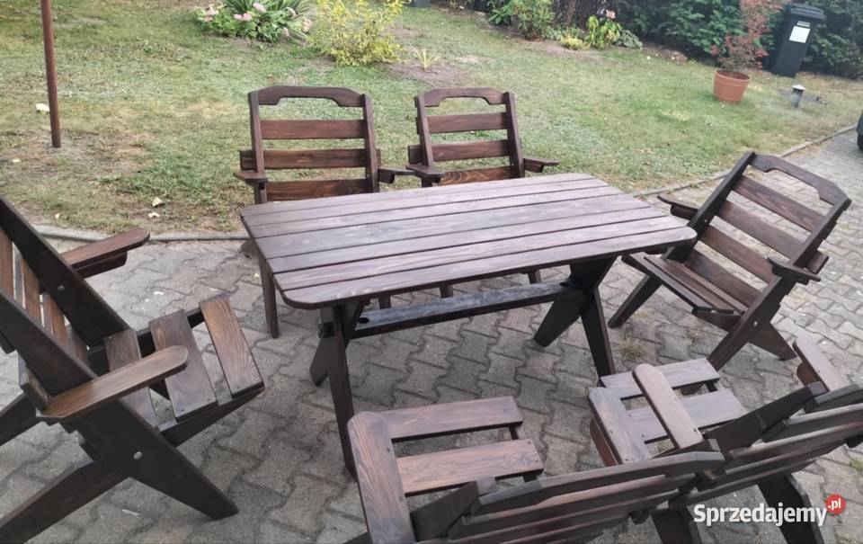 Zestaw ogrodowy z poduchami stół 6 krzeseł Zestawy mebli ogrodowych śląskie