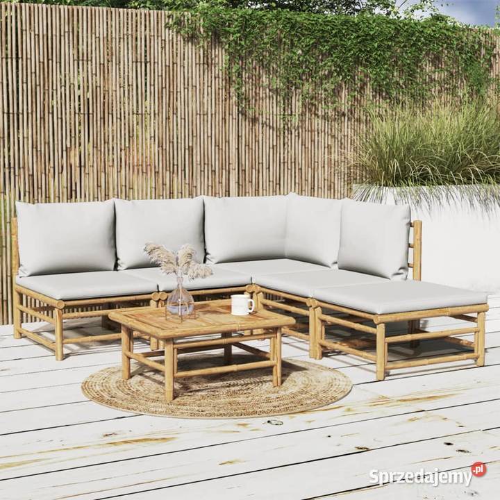 vidaXL 6cz zestaw mebli do ogrodu jasnoszare Warszawa