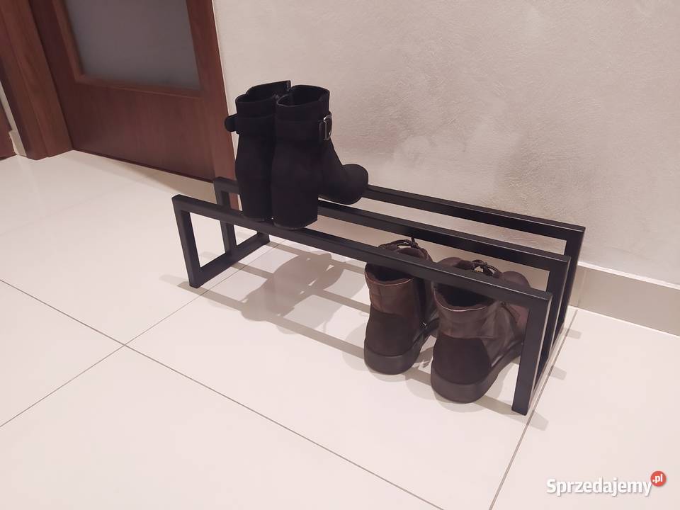 Stojak półka na buty obuwie metalowa czarna loft Kraków