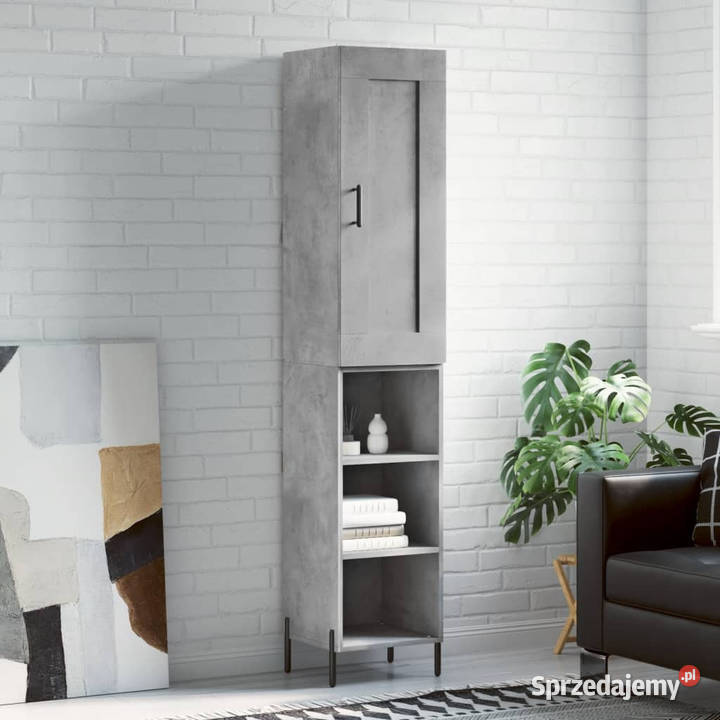 Wysoka szafka szarość betonu 345x34x180 Pozostałe Warszawa