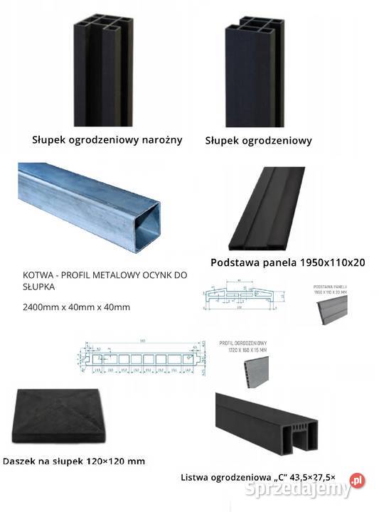 Ogrodzenie kompozyt przęsło 17104351730mm Radom sprzedam