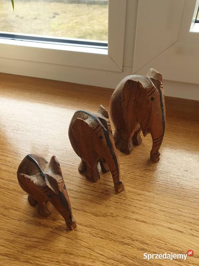 Figurka drewno słoń 3 mazowieckie