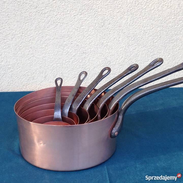 Rondle garnki miedziane komplet 7 Warszawa sprzedam