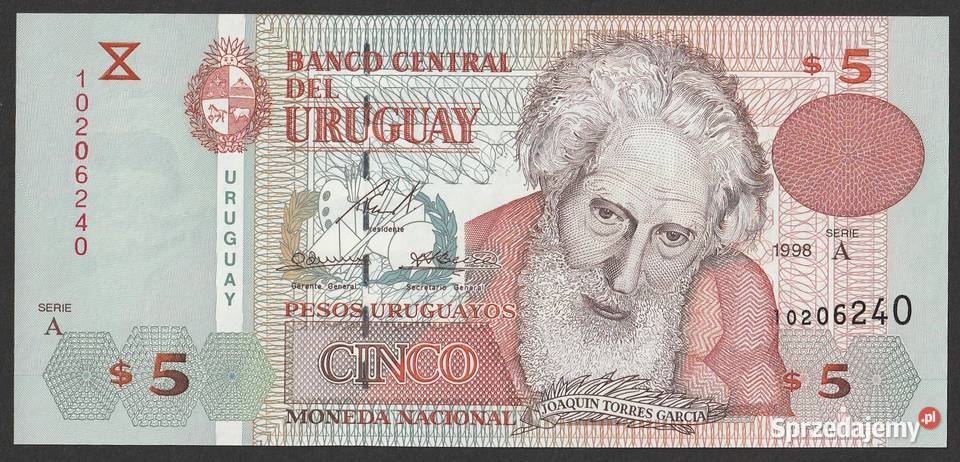 URUGWAJ 5 PESOS 1989 STAN BANKOWY UNC Łódź