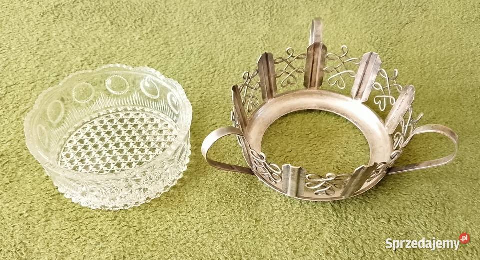 Cukiernica HEFRA lata 6070 wkład szklany lata 30 Porcelana i szkło śląskie Katowice