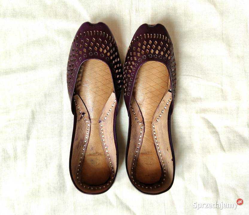 Fioletowe skórzane buty balerinki 37 skóra Szczecin