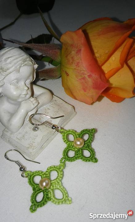 Kolczyki Frywolitkowe małopolskie Wiśniowa