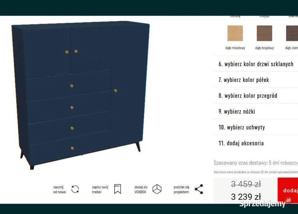 Vox Komoda Szafa trzydrzwiowa granatowa