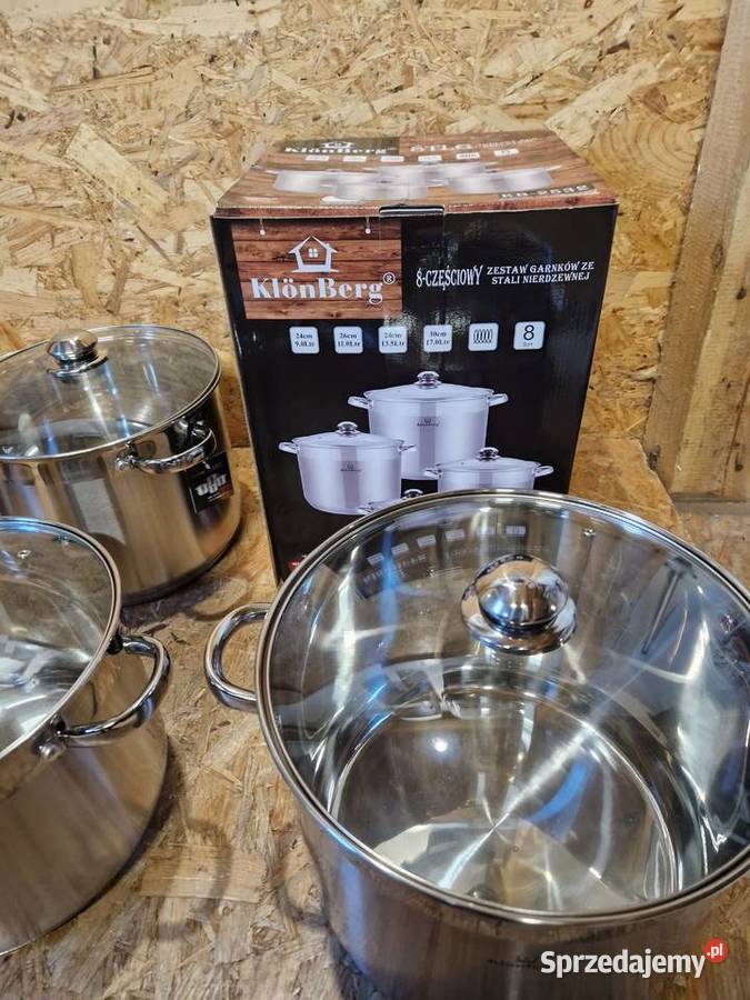 Garnki stalowe KLONBERG 2532 INDUKCJA ZESTAW 8EL Głogowa sprzedam