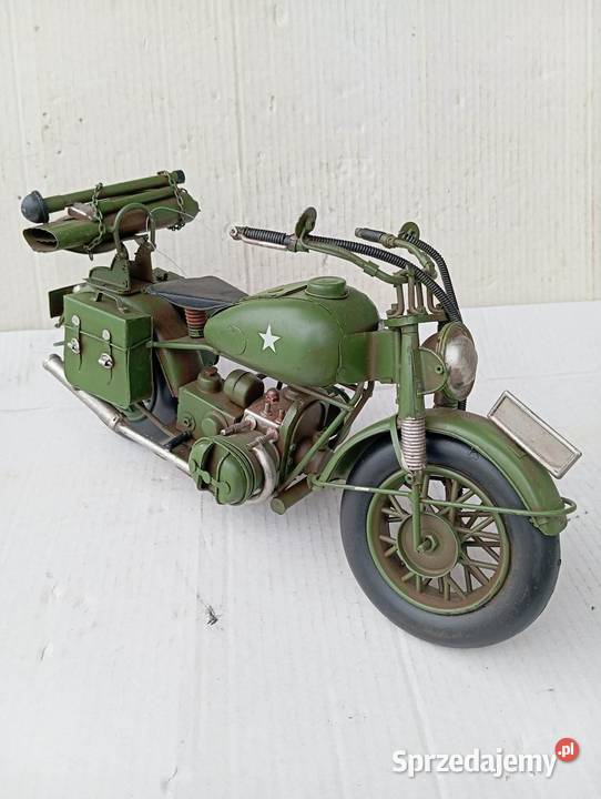 MOTOCYKL WOJSKOWY METALOWY RETRO REPLIKA Niemodlin