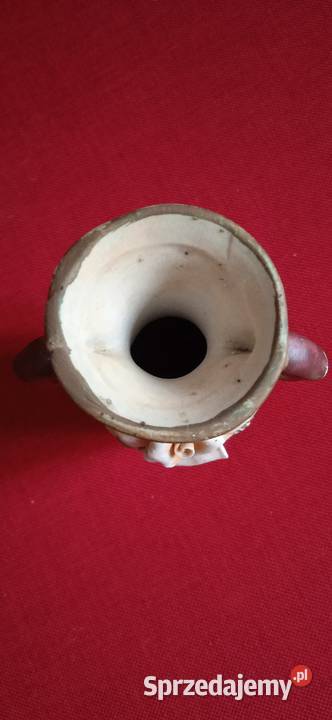 Mały stary flakonik z kamionki ręcznie malowany Świdnica