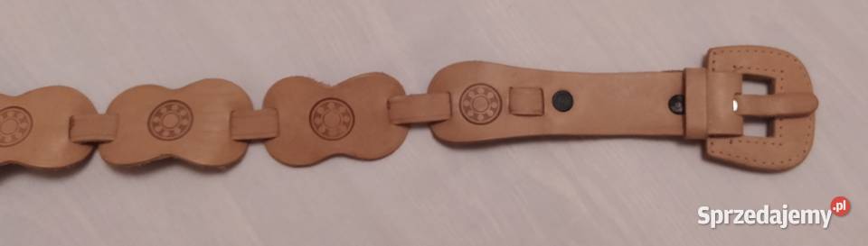 Pasek damski OZDOBNY beżowy Dla kobiet Paski