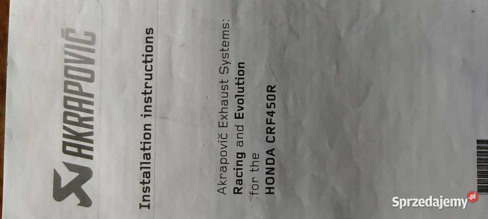 Wydech Akrapovic Honda CRF 450 Łask
