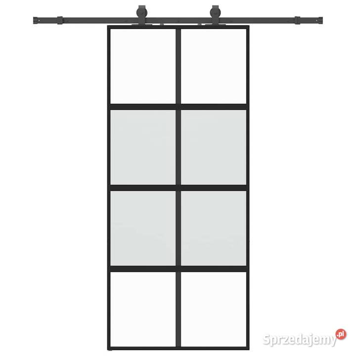 vidaXL Drzwi przesuwne z zestawem okuć czarne Warszawa