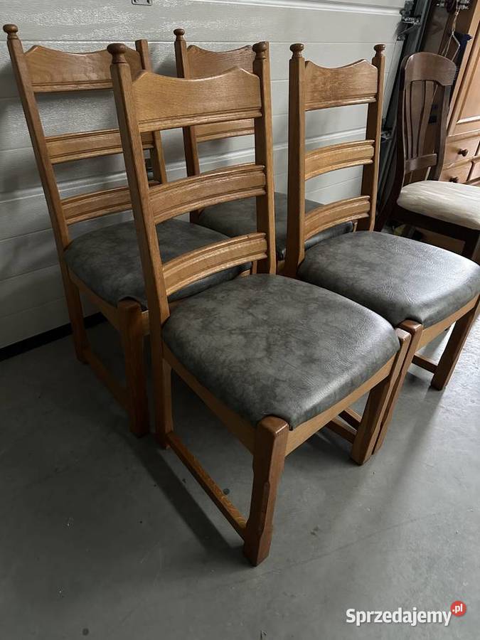 Ładne krzesła na dębowym stelażu Sławoszewek