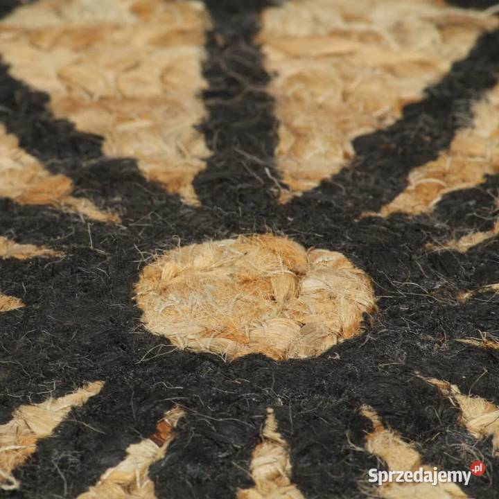 vidaXL Ręcznie wykonany dywanik juta czarny Warszawa