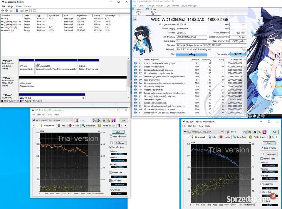 Dysk twardy WD WD180EDGZ 18TB SATA III 35 śląskie Łazy