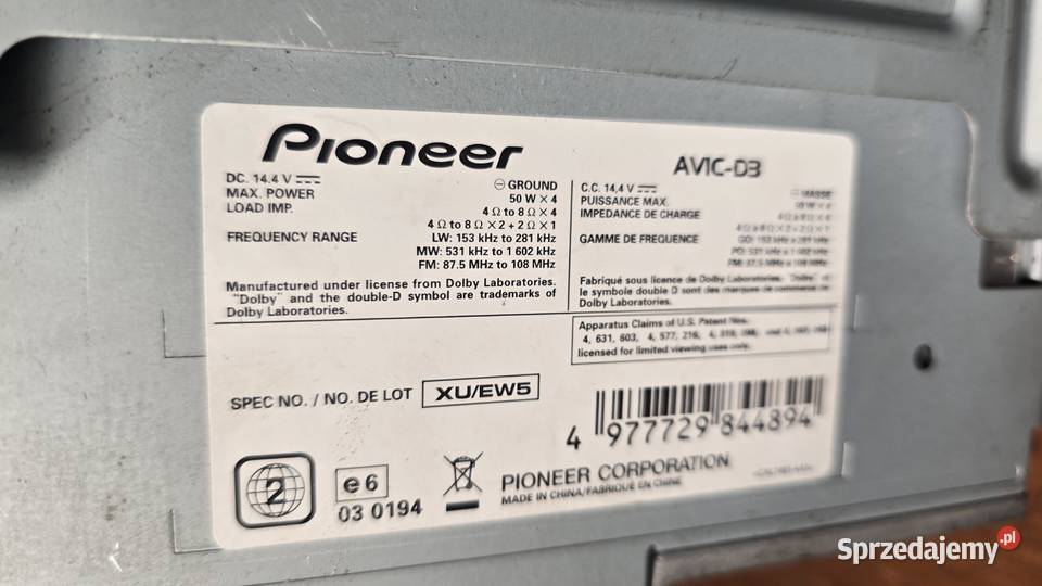 Radio TMC AVIC D3 PIONEER Sosnowiec