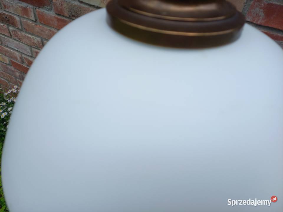 Żyrandol szklany biały metalowy mosiężny zachodniopomorskie