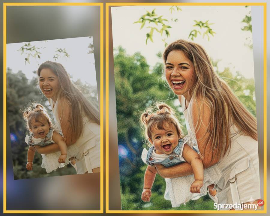 Portret Cyfrowy AI na zamówienie Wydruk Rama