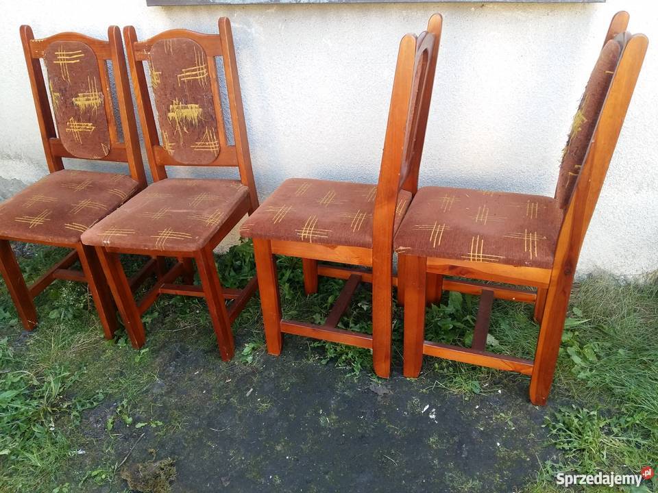 Komplet 4 porządnych krzeseł do odświeżenia 173 Komplety mebli wielkopolskie Kościan
