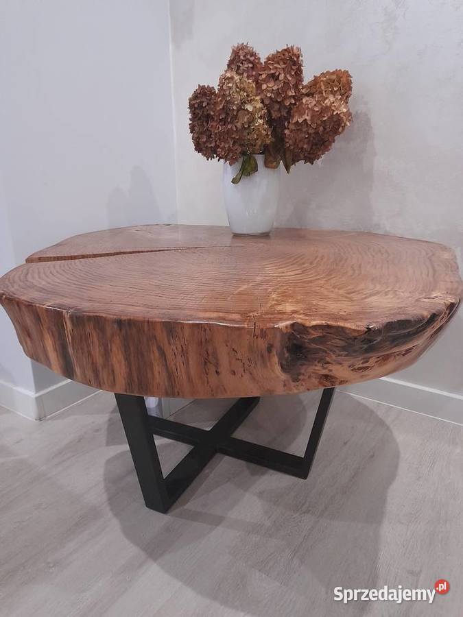 Stolik kawowy dębowy lakierowany Stoły, krzesła, biurka Dom i Ogród