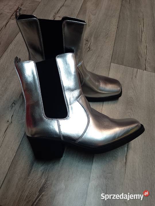 42 Bonprix bpc Srebrne Botki kowbojki wieczorowe Kraków