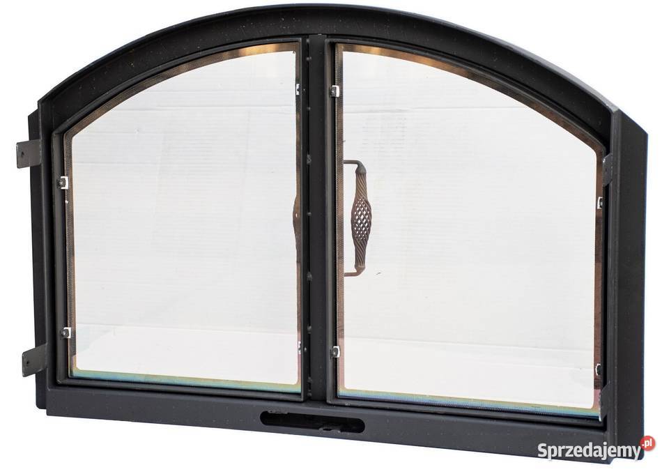 Drzwiczki drzwi kominkowe stalowe PÓŁOKRĄGŁE Piece i kominki