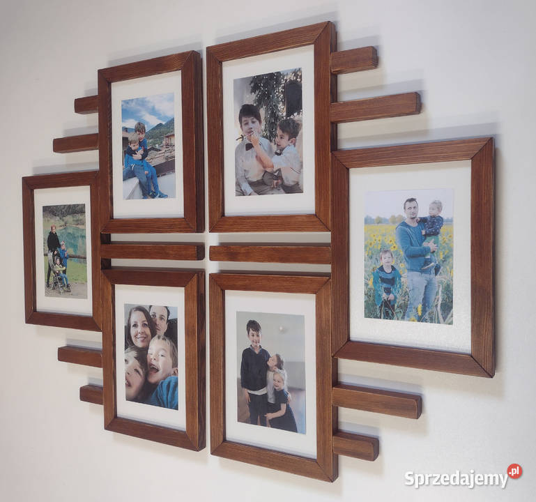 Drewniana Multirama Ramka na 6 zdjęć 15X21 Katowice