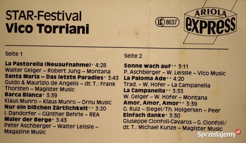 Vico Torriani Nanno Die Romantic Flamingos Heino Płyty i kasety